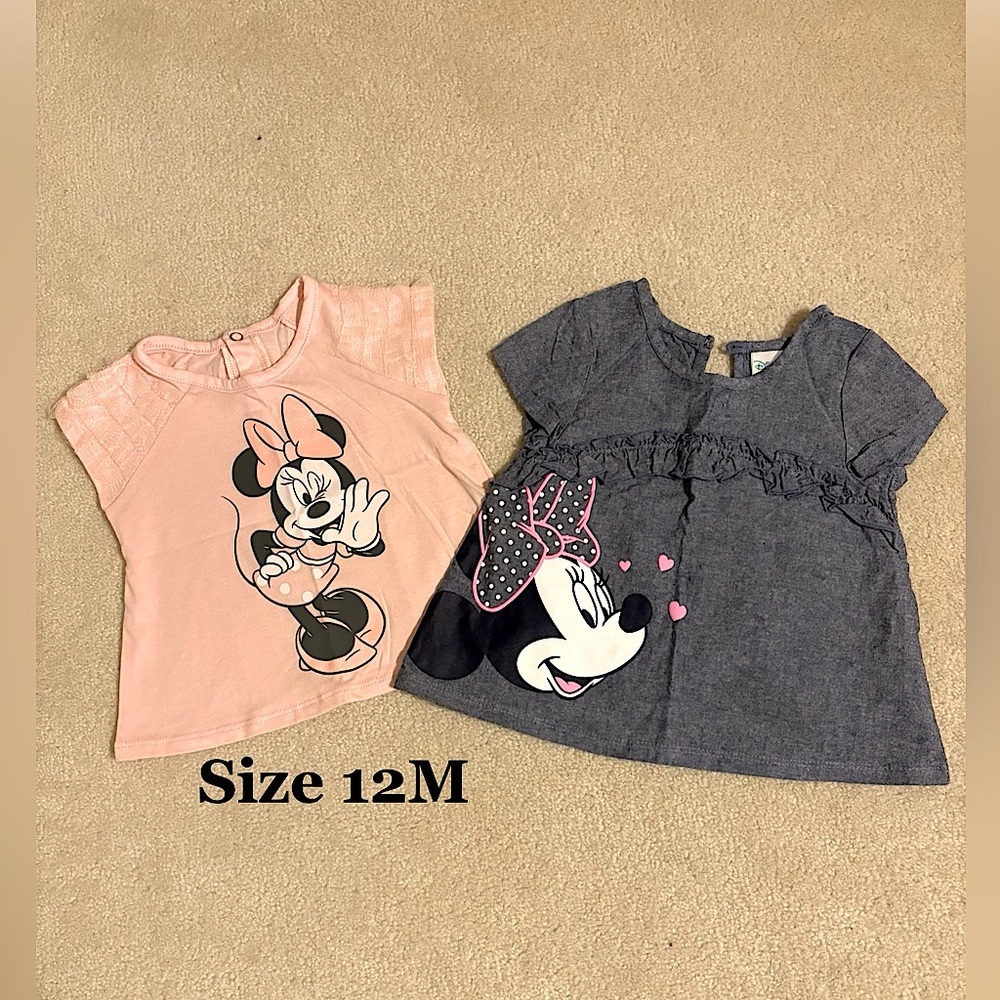 (2) Disney Minnie Mouse Shirts- 12M